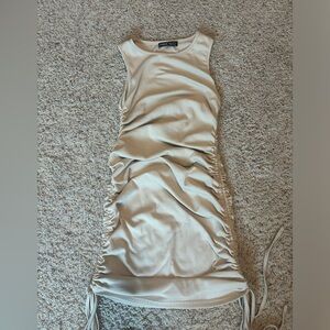 tan bodycon mini dress